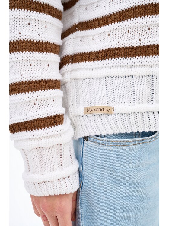blue shadow blue shadow Sweter Kera Brązowy Regular Fit