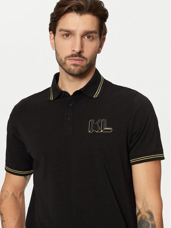 KARL LAGERFELD KARL LAGERFELD Polo 745462 551235 Czarny Regular Fit