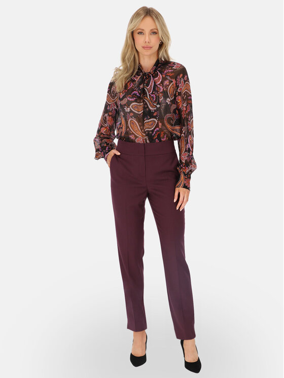 L’AF L’AF Spodnie materiałowe Donna Bordowy Regular Fit