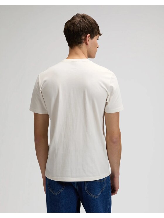Lee Lee T-Shirt MEDIUM WOBBLY Biały Regular Fit
