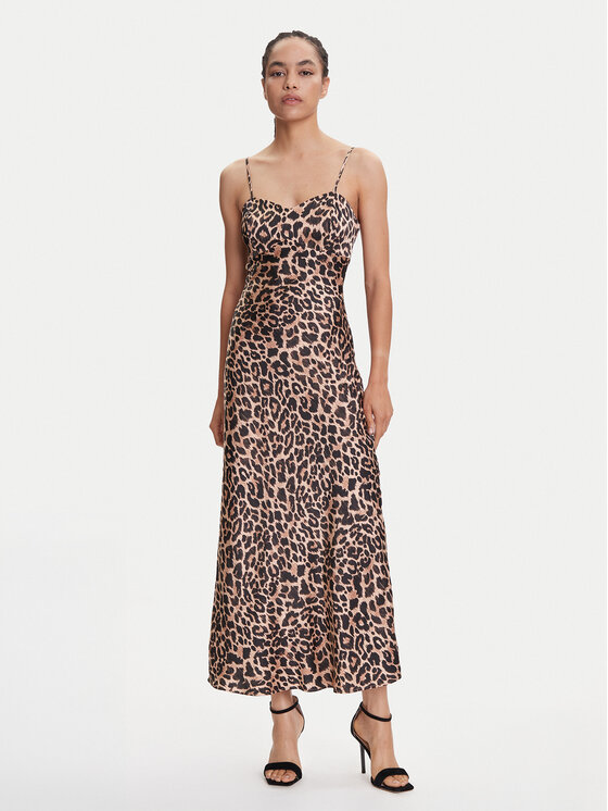 Guess Guess Večernja haljina W5YK35 WHEZ2 Smeđa Slim Fit