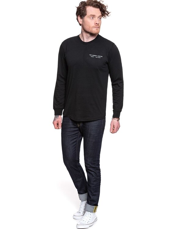 Lee Lee T-Shirt LS GRAPHIC CREW Czarny Regular Fit