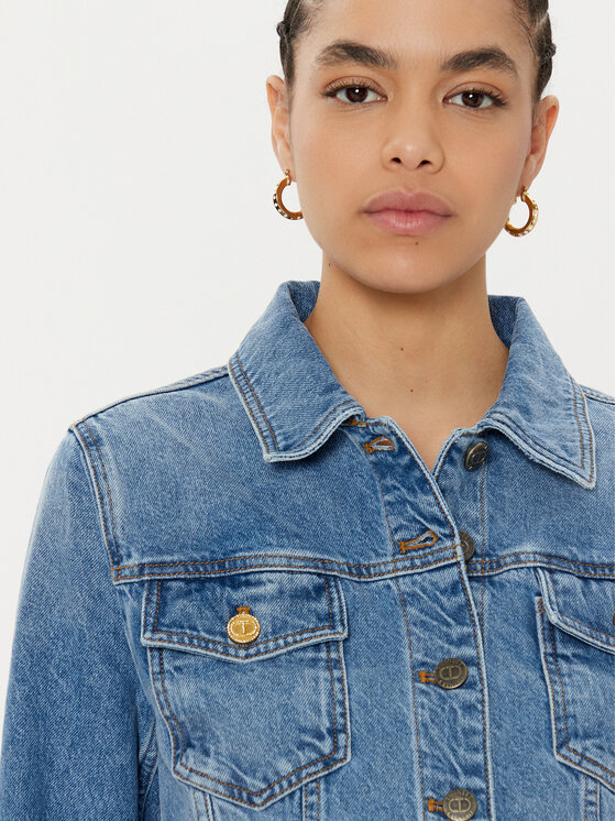 TWINSET TWINSET Τζιν μπουφάν 242TP2562 Μπλε Regular Fit