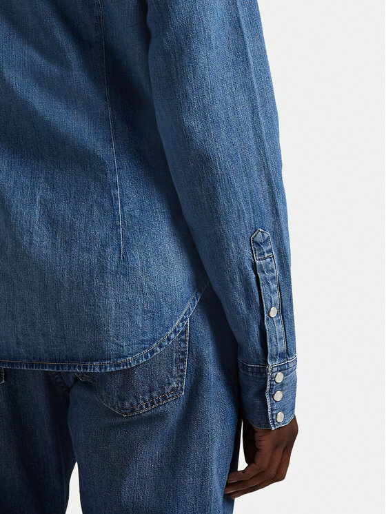 Polo Ralph Lauren Polo Ralph Lauren cămașă de blugi 211969402001 Bleumarin Slim Fit