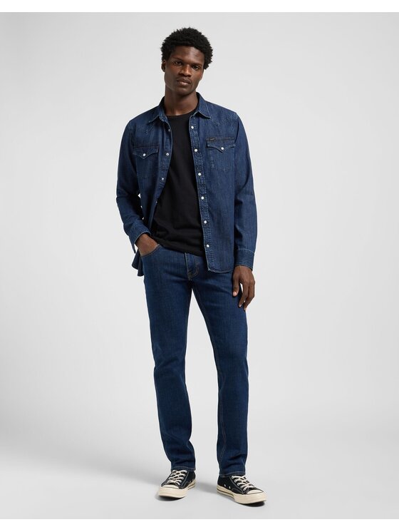 Lee Lee Jeansy DAREN ZIP FLY Niebieski Straight Leg