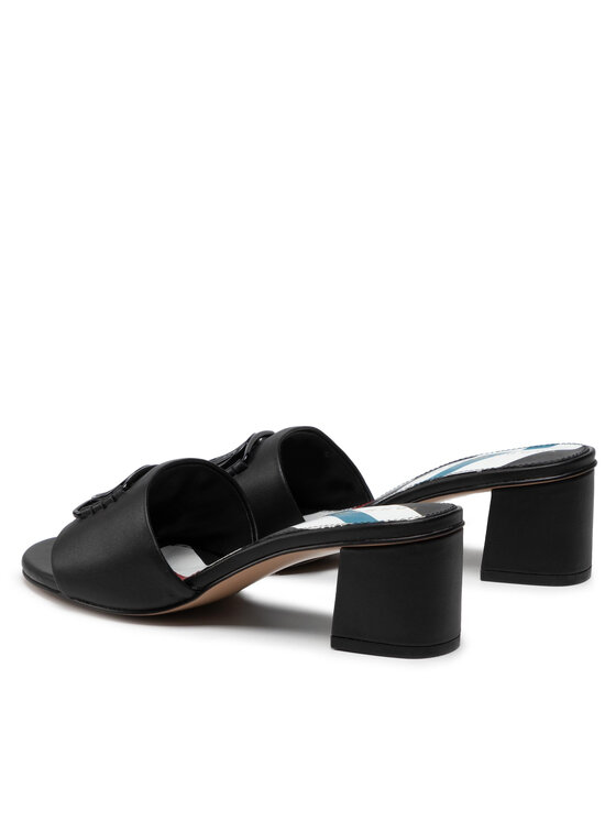 Ciabatte Th Leather Branding Heel Sandal