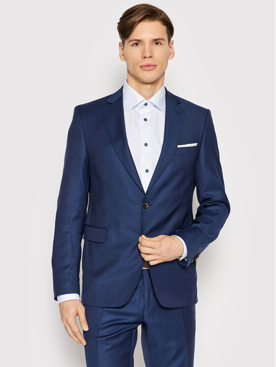 Carl Gross Сако Cg Frinks 061S0-70 Тъмносин Sharp Fit