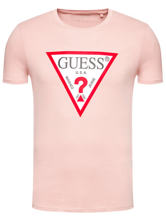 Guess Guess Tričko M1RI71 I3Z11 Ružová Slim Fit