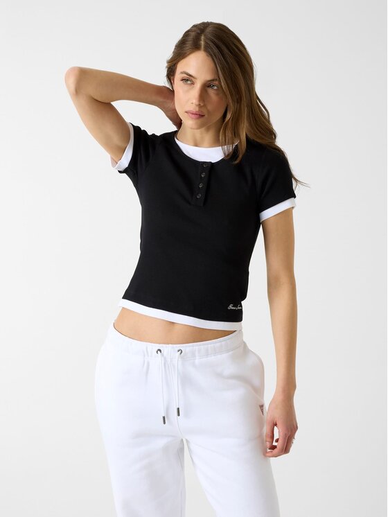 Guess Jeans Guess Jeans Top 183272 Czarny Classic Fit