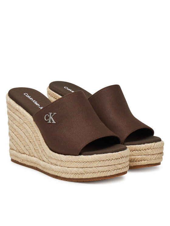 Calvin Klein Calvin Klein Klapki Wedge Rope Slide Mg YW0YW01699 Brązowy