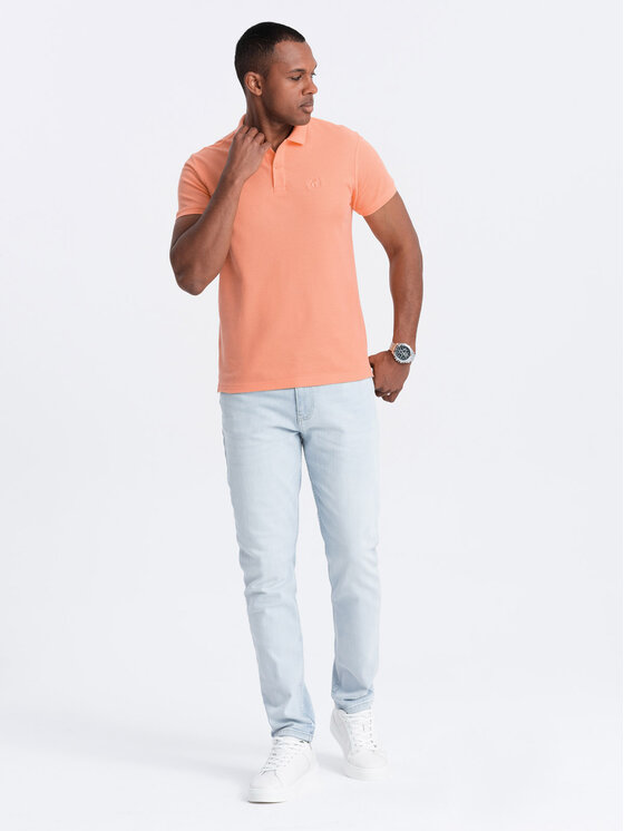 Ombre Ombre Polokošile OM-POBS-0100 Světle oranžová Regular Fit