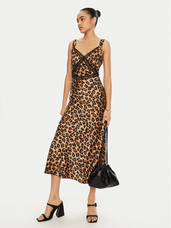 BARDOT BARDOT Sukienka koktajlowa 58603DB2 Brązowy Regular Fit