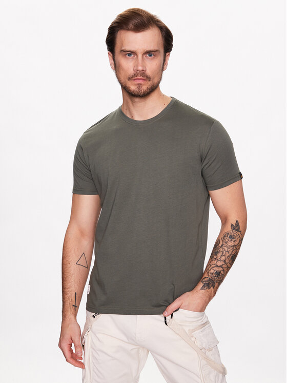 Alpha Industries T-krekls USN Blood Chit T 136503 Zaļš Regular Fit