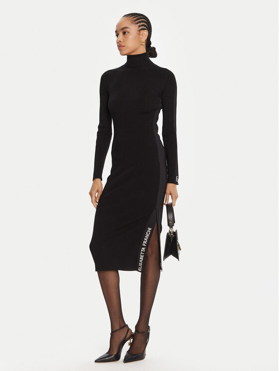 Elisabetta Franchi Elisabetta Franchi Φόρεμα υφασμάτινο AM-03S-56E2-V390 Μαύρο Slim Fit