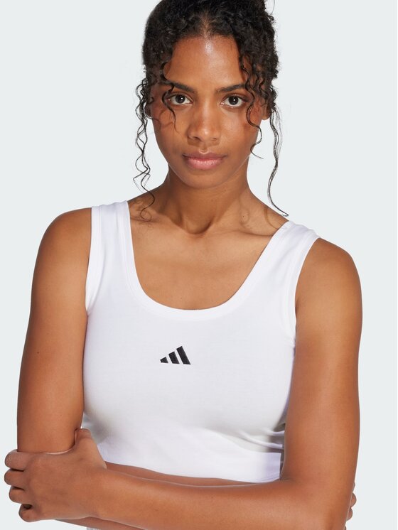 adidas adidas Top Essentials Small Logo Cotton Lifestyle Biały Slim Fit