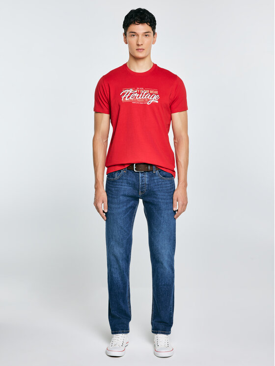 BIG STAR BIG STAR T-Shirt KEREN Czerwony Basic Fit