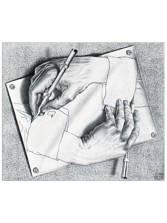 Artopweb Artopweb Dekoracja ścienna Drawing Hands, 1948 Kolorowy