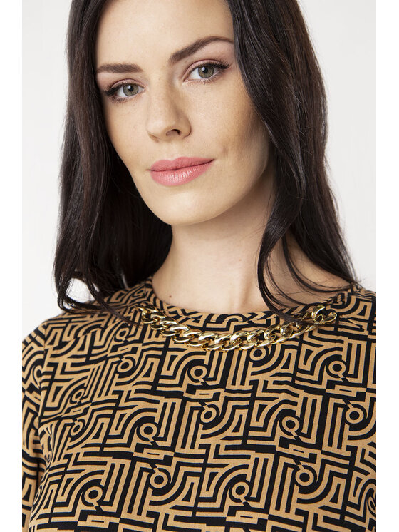 QUIOSQUE QUIOSQUE Každodenné šaty CHAIN DRESS Béžová Regular Fit