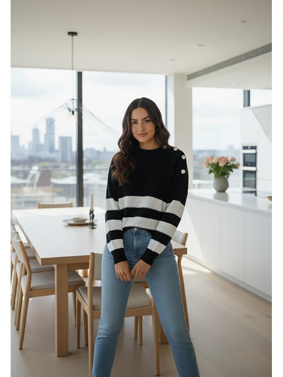 FIGL FIGL Sweter M1262 Czarny Regular Fit