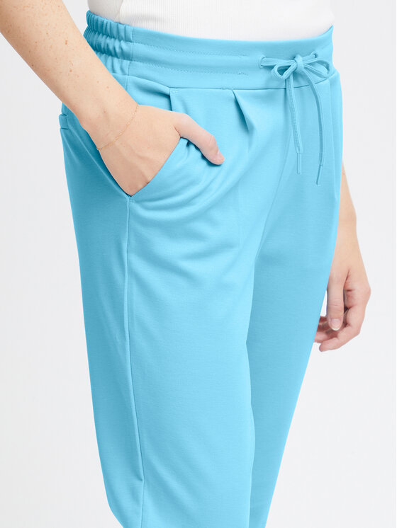 ICHI ICHI Kalhoty z materiálu 20104757 Modrá Slim Fit