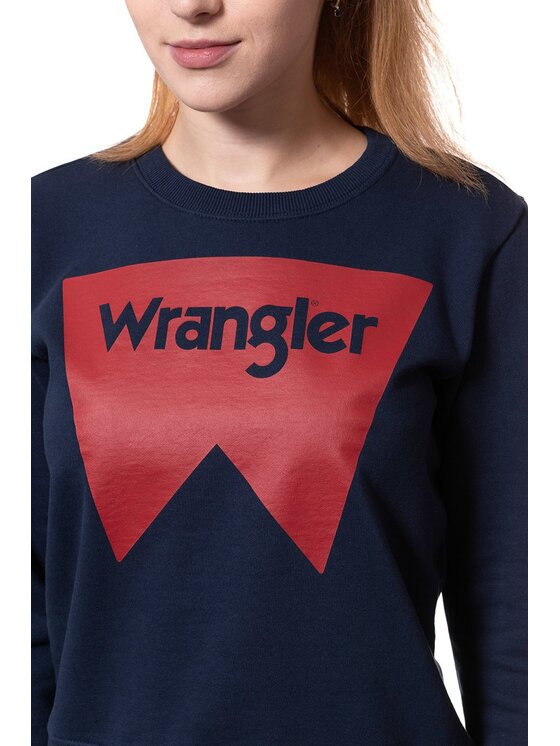 Wrangler Wrangler Bluza LOGO CREW Niebieski Regular Fit