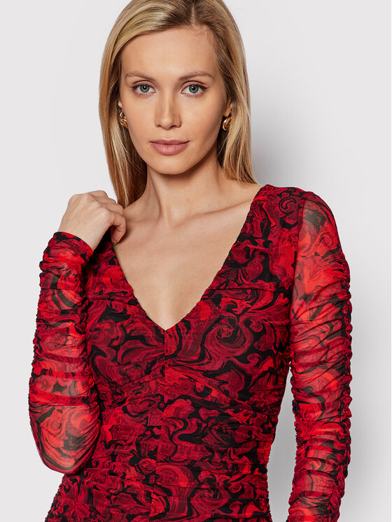 Blusa W1BP21 K2X53 Rosso Slim Fit