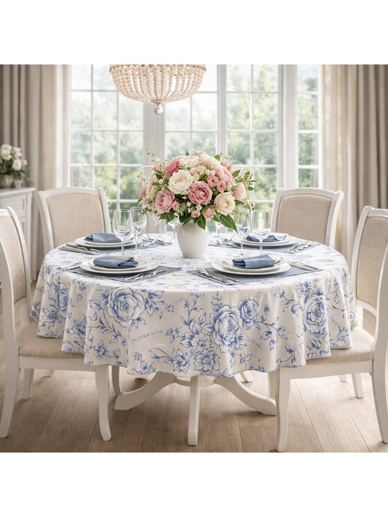 Roseberry Home Roseberry Home Obrus Blossom Blue Niebieski
