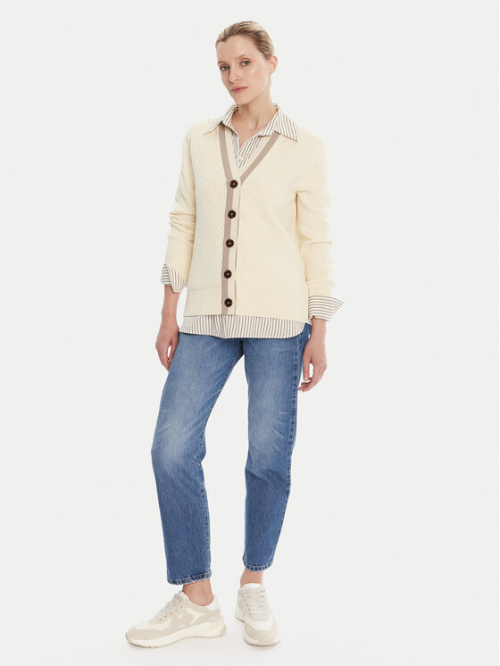Gant Gant Strickjacke 4805343 Écru Regular Fit