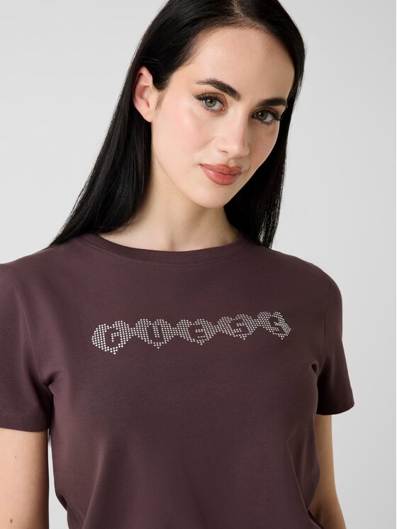 Guess Guess T-Shirt 183668 Brązowy Classic Fit