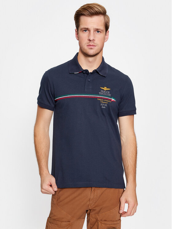 Aeronautica Militare Polo Majica 232PO1698P315 Mornarsko Modra Regular Fit