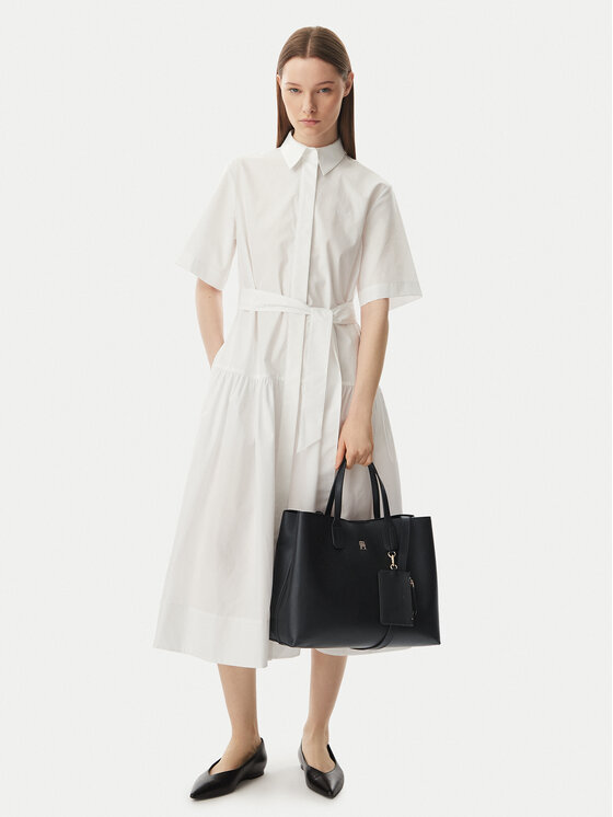 Tommy Hilfiger Geantă Th Icon Satchel AW0AW18723 Negru