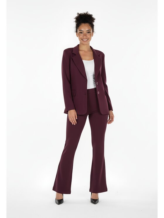 FIGL FIGL Komplet marynarka i spodnie materiałowe M1273 Bordowy Regular Fit