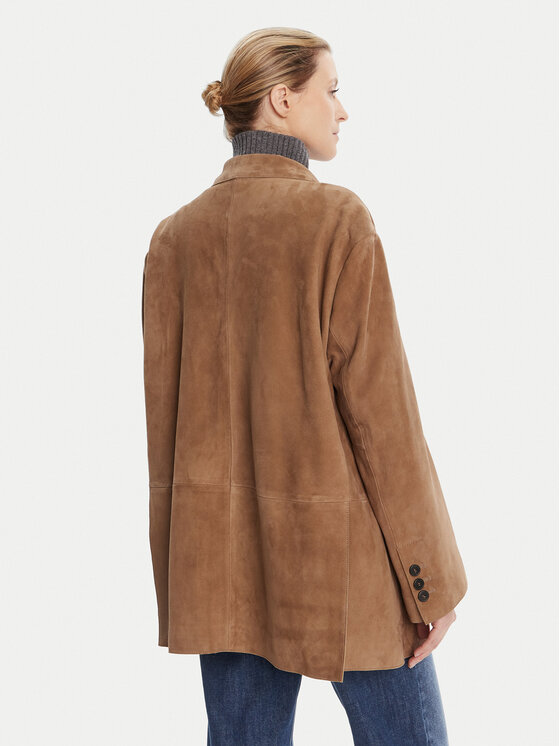 Weekend Max Mara Weekend Max Mara Usnjena jakna Rolanda 2525446071650 Rjava Oversize