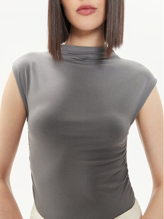 Gina Tricot Gina Tricot Top 20883 Gri Slim Fit