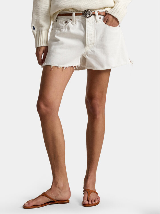 Polo Ralph Lauren Polo Ralph Lauren Jeans kratke hlače 211A12972001 Bela Straight Fit