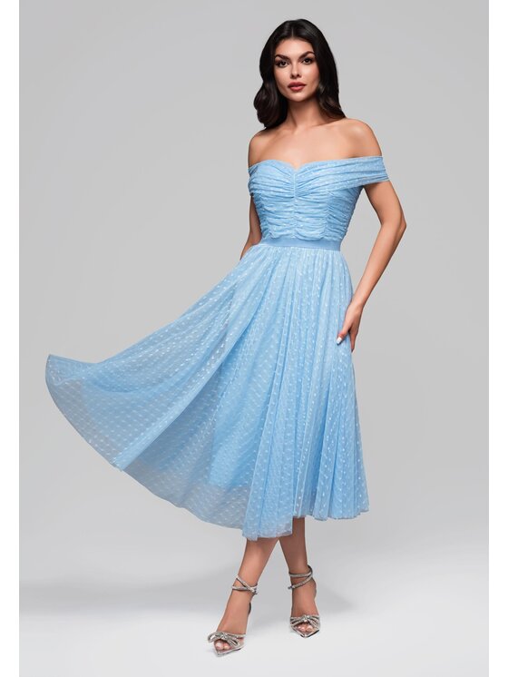 Ombre Ombre Sukienka koktajlowa LA-OM-DLR131 Niebieski Regular Fit