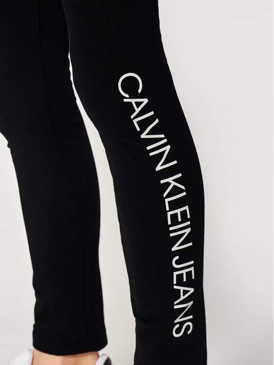 Calvin Klein Jeans Calvin Klein Jeans Leggings Logo IG0IG00740 Crna Slim Fit