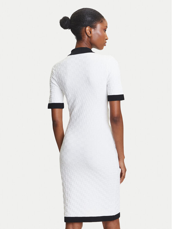 KARL LAGERFELD KARL LAGERFELD Плетена рокля A3W13036 Екрю Slim Fit