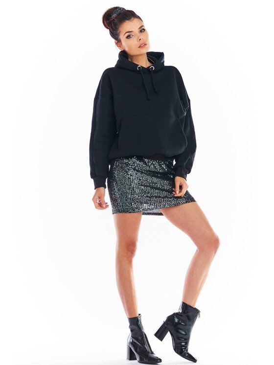 Awama Awama Spódnica A403 Szary Basic Fit