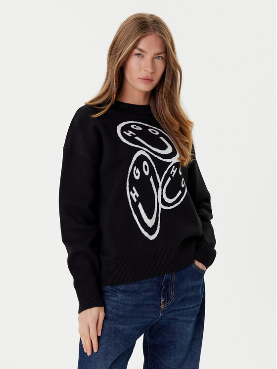HUGO HUGO Sweater Seginy 50543020 Fekete Regular Fit