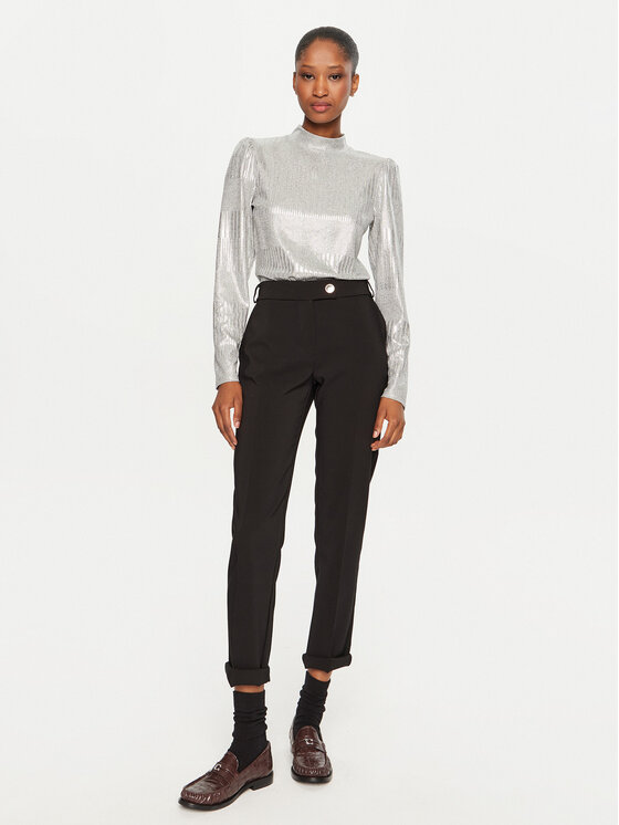 OUI OUI Krekls ar augstu apkakli 89506 Sudraba Regular Fit