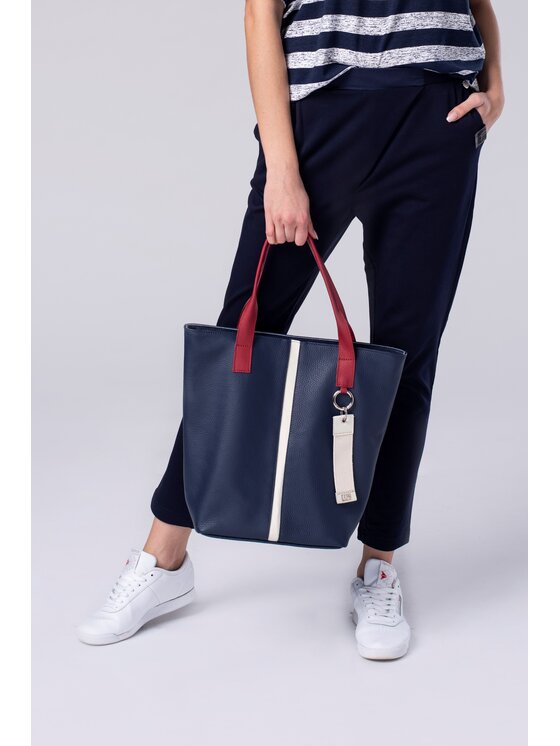 Look Made With Love Look Made With Love Spodnie dzianinowe Boyfriend Look 415 navy blue Granatowy Boyfriend Fit