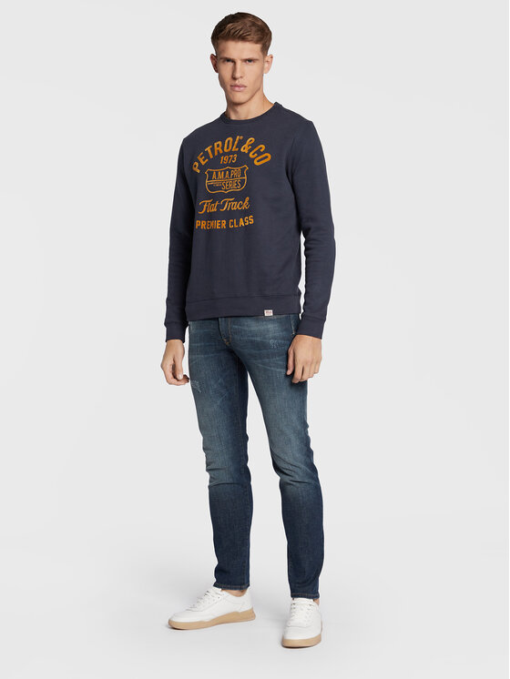 Felpa M-3020-SWR313 Blu scuro Regular Fit
