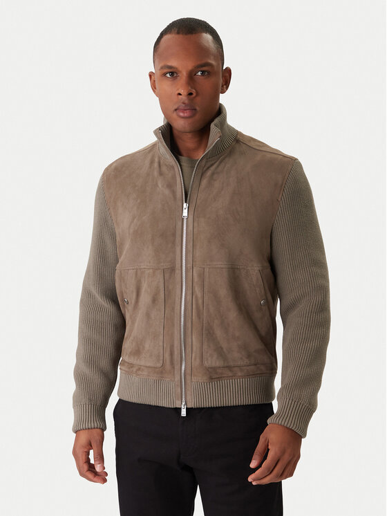 BOSS BOSS Geacă de piele H-Maparo 50547673 Bej Regular Fit