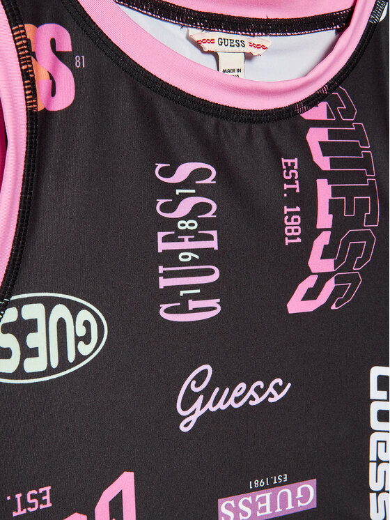 Guess Guess Felső J3RI02 MC01P Fekete Slim Fit
