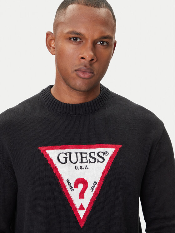 Guess Jeans Guess Jeans Пуловер M4BR32 Z3HM1 Черен Regular Fit