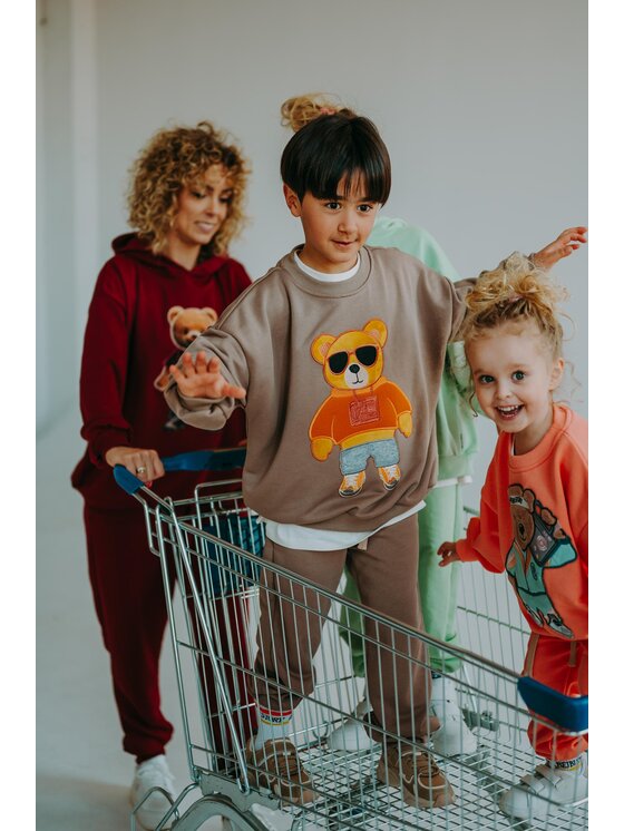 Bejbi Story Bejbi Story Bluza Bluza oversize Barry Teddy Brązowy Oversize