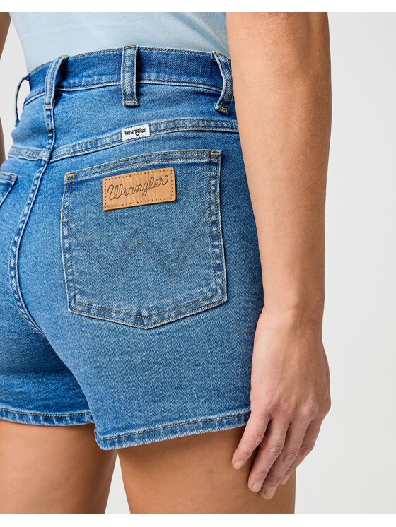 Wrangler Wrangler Szorty jeansowe FESTIVAL SHORT Niebieski Regular Fit