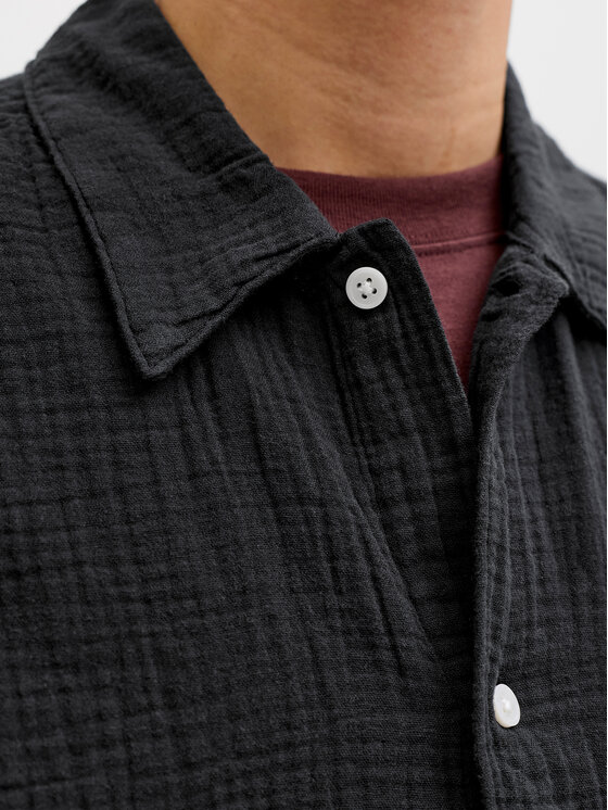 Jack & Jones Jack & Jones Marškiniai Nantucket Double 12291812 Juoda Regular Fit