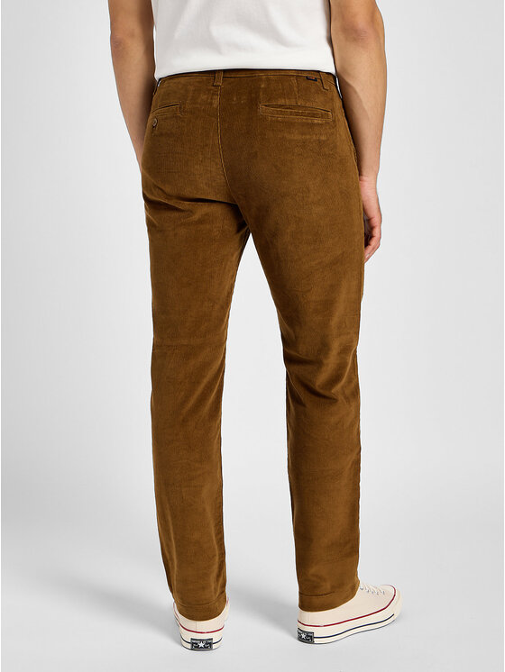 Lee Lee Chinosy REGULAR CHINO Brązowy Regular Fit